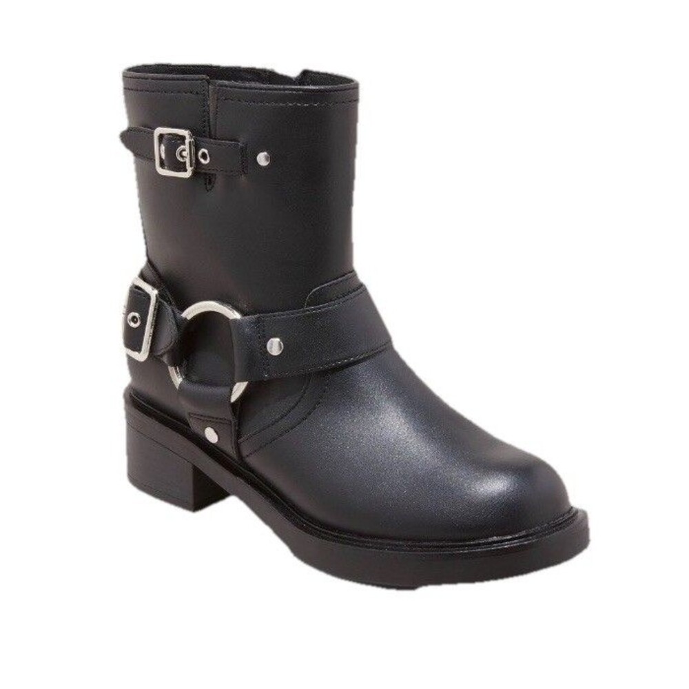 Universal Thread Connor Harness Buckle Ankle Boots Black Size 8 New